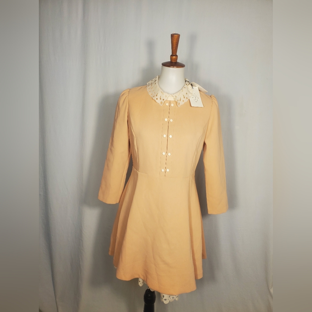 NWT Junior’ Peach Nancy K Zipper Closure Long Sleeve Dress Size 6 Medium 165/88A